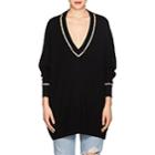 Givenchy Women's Pearl-inset Wool-silk-cashmere Sweater-black