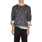 Needles Men's Leopard-jacquard Mohair-blend Sweater-gray