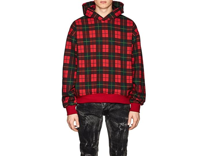 Fear Of God Men's Plaid Cotton Terry Oversized Hoodie