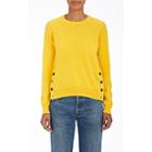 Barneys New York Women's Button-vent Cashmere Sweater - Yellow