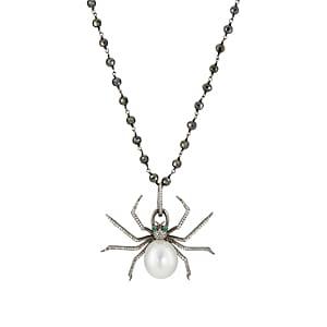 Samira 13 Women's Mixed-gemstone Spider Pendant Necklace - Silver