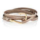 Miansai Men's Hook On Leather Wrap Bracelet-brown