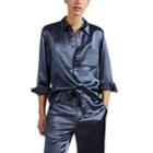 Sies Marjan Men's Relaxed Washed Satin Shirt - Navy