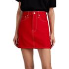 Helmut Lang Women's Femme Denim High-rise Miniskirt - Red