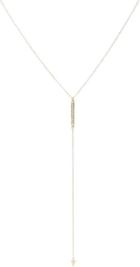 Loren Stewart Diamond & Gold Bar Lariat Necklace-colorless