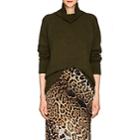 Barneys New York Women's Oversized Cashmere Turtleneck Sweater - Olive