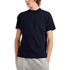 Les Tien Men's Cotton Mock-turtleneck T-shirt - Navy