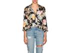 Barneys New York Women's Tropical-floral Silk Pajama-style Blouse