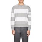 Thom Browne Men's Block-striped Cotton Terry Sweatshirt-gray