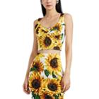 Dolce & Gabbana Women's Sunflower-print Cady Bra Top - White