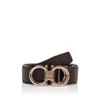 Salvatore Ferragamo Men's Double-gancini-buckle Reversible Leather Belt-brown