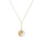 Retrouvai Women's Yin & Yang Pendant Necklace-pearl