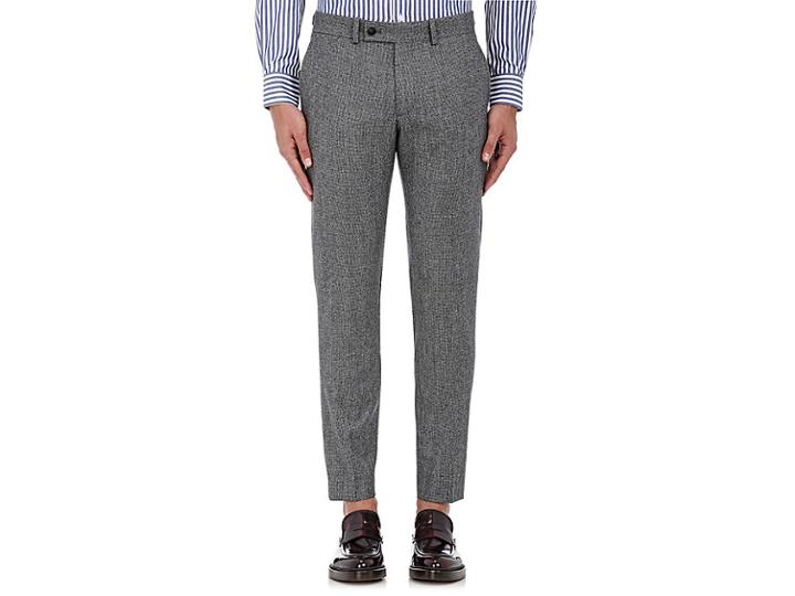 Brooklyn Tailors Men's Micro-houndstooth Wool Flannel Trousers