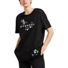 Givenchy Women's Floral-embroidered Logo T-shirt - Black