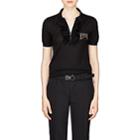 Prada Women's Wool-cashmere Polo Shirt - Black