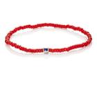 Luis Morais Men's Striped-bead Bracelet-red