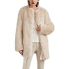 Helmut Lang Women's Faux-fur Coat - Beige, Tan