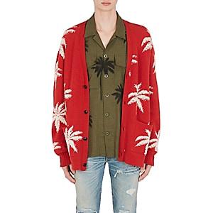Amiri Men's Palm Trees Cashmere Oversizes Cardigan-red