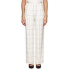 The Row Women's Wendel Checked Silk Tapered Pants-off White, Graphite