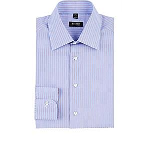 Barneys New York Men's Striped Cotton Poplin Dress Shirt-lt. Blue