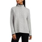 Barneys New York Women's Mixed-stitch Cashmere Mock-turtleneck Sweater - Gray