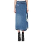 Sacai Women's Denim Wrap Midi-skirt-blue