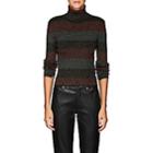 A.l.c. Women's Mariel Metallic Striped Wool-blend Turtleneck Sweater - Black