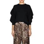 Valentino Women's Lace-trimmed Wool Sweater-black