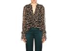Robert Rodriguez Women's Leopard Silk Chiffon Blouse