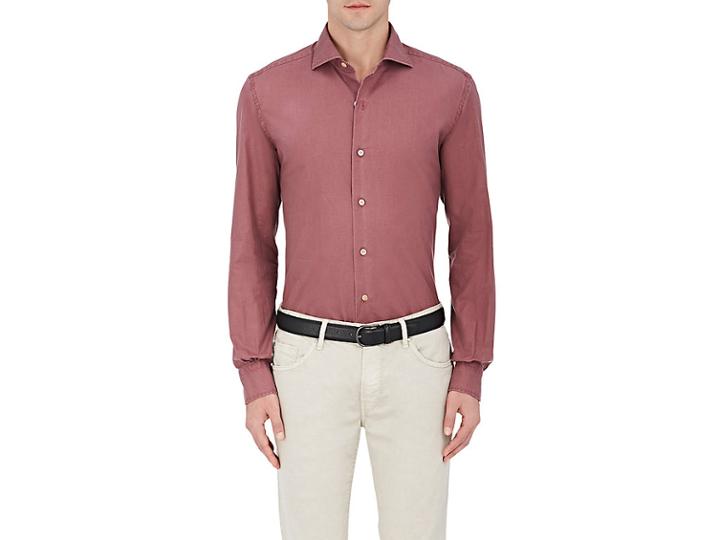 Barneys New York Men's Cotton Button-front Shirt