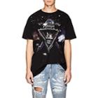 Balmain Men's Galaxy-print Distressed Cotton T-shirt-black