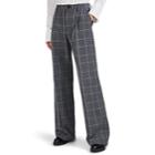 Acne Studios Women's Plaid Cotton-blend Wide-leg Trousers - Navy