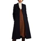 Lisa Perry Women's Circular-pocket Wool-blend Melton Coat - Navy