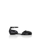 Maison Margiela Women's Tabi Leather Ankle-strap Flats-black