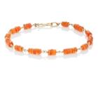 Dean Harris Men's Orange Carnelian Beaded Bracelet - Orange