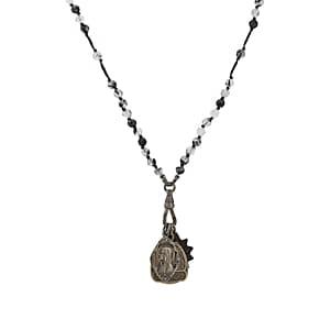 Miracle Icons Men's Vintage-icon Beaded Necklace-black