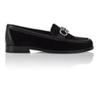 Salvatore Ferragamo Women's Bit-embellished Velvet Loafers-black