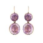 Stephanie Windsor Antiques Women's Round Crystal Double-drop Earrings-purple