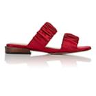 Mari Giudicelli Women's Asami Ruched Satin Slide Sandals-red
