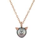 Samira 13 Women's Spiked Tahitian Pearl Pendant Necklace - Rose Gold