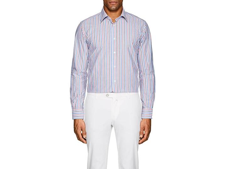 Luciano Barbera Men's Striped Cotton Shirt