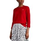 Comme Des Garons Play Women's Heart-patch Wool Sweater - Red