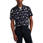 Officine Gnrale Men's Floral Short-sleeve Shirt - Navy