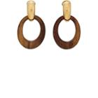Goossens Paris Women's Gold-plated Brass & Wood Double-drop Earrings - Brown