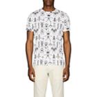 Fendi Men's Bug-print Cotton T-shirt-white