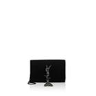 Saint Laurent Women's Monogram Kate Velvet Chain Wallet - Black