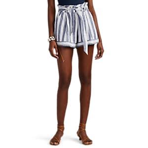 Suboo Women's Newport Linen Belted Shorts - Light, Pastel Blue