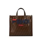 Fendi Women's Shopping Small Coated Canvas Tote Bag - Tabacco