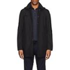 Herno Men's Tech-poplin Hooded Raincoat-black