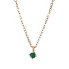 Lodagold Women's Emerald Charm Necklace-gold